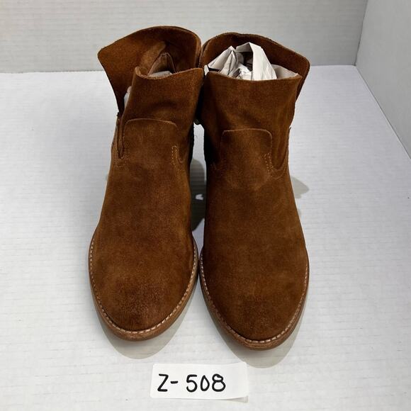Dolce Vita Booties Womens 7 Chestnut Brown Suede Leather Western Block Heel Boho - Picture 5 of 12